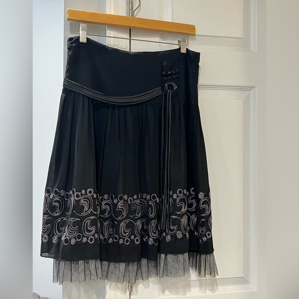 Elegant Black Pleated Skirt
